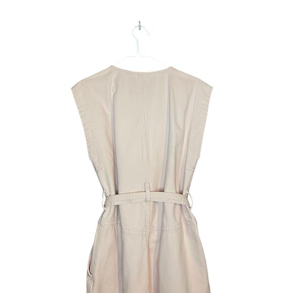 Banana Republic Petal Pink Denim Mini Dress Size Medium 100% Cotton Utility - Picture 7 of 7